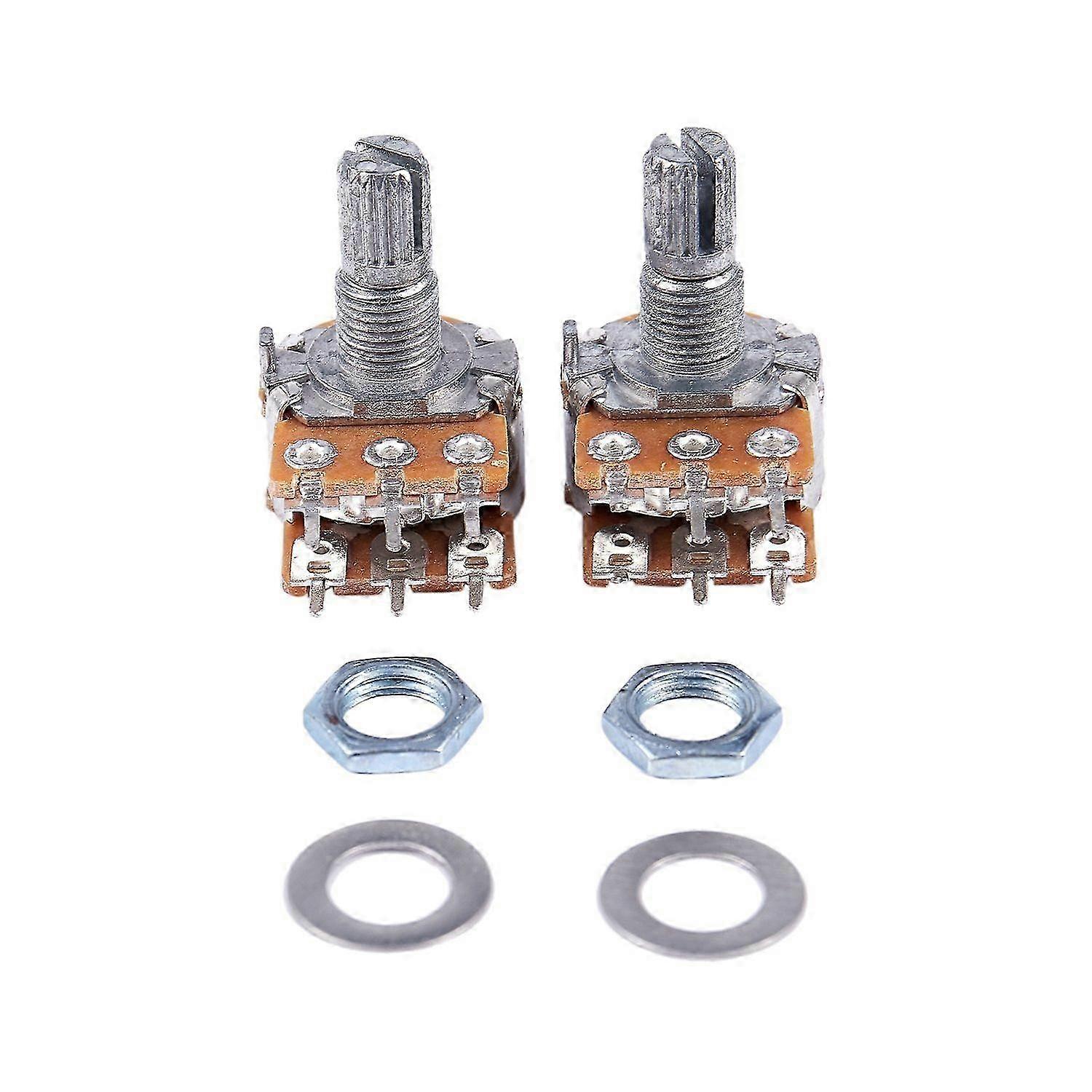 2 * B50K 50K Ohm 6 Terminals Dual Linear Rotary Taper Potentiometers