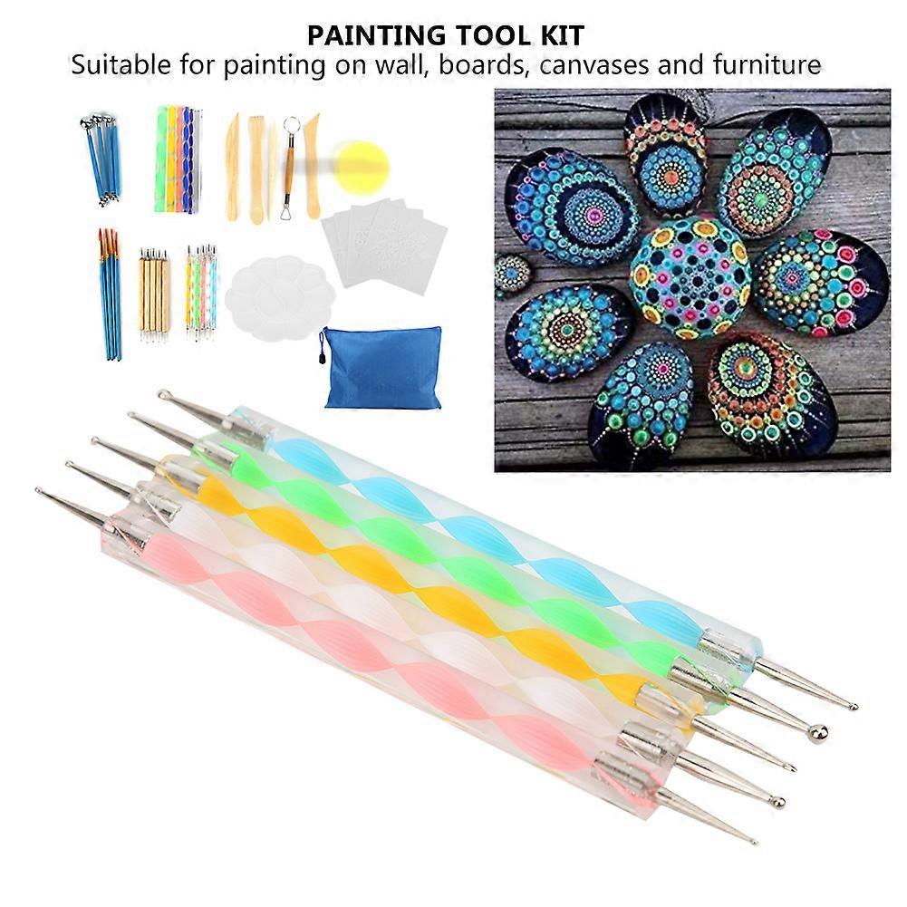 DIY Mandala Dotting Tools Set 38pcs Acrylic Stainless Steel Kit