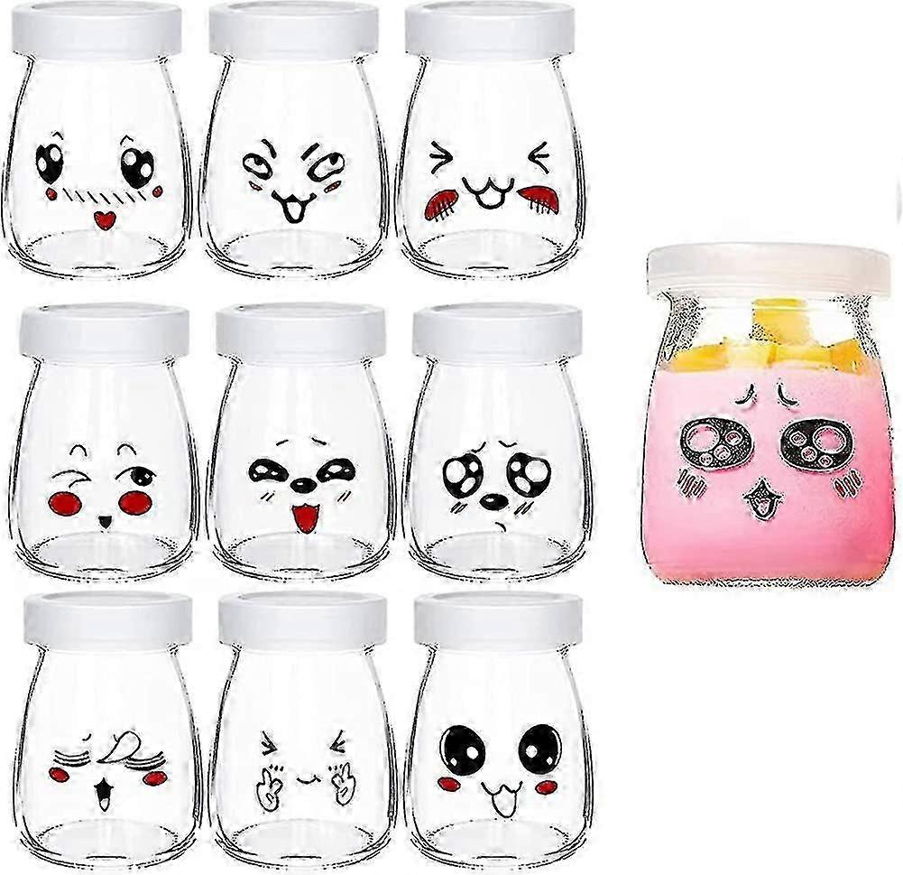 Set Of 10 Glass Yogurt Pots With Leakproof Lids Children's Yogurt Pot With Random Color5.29