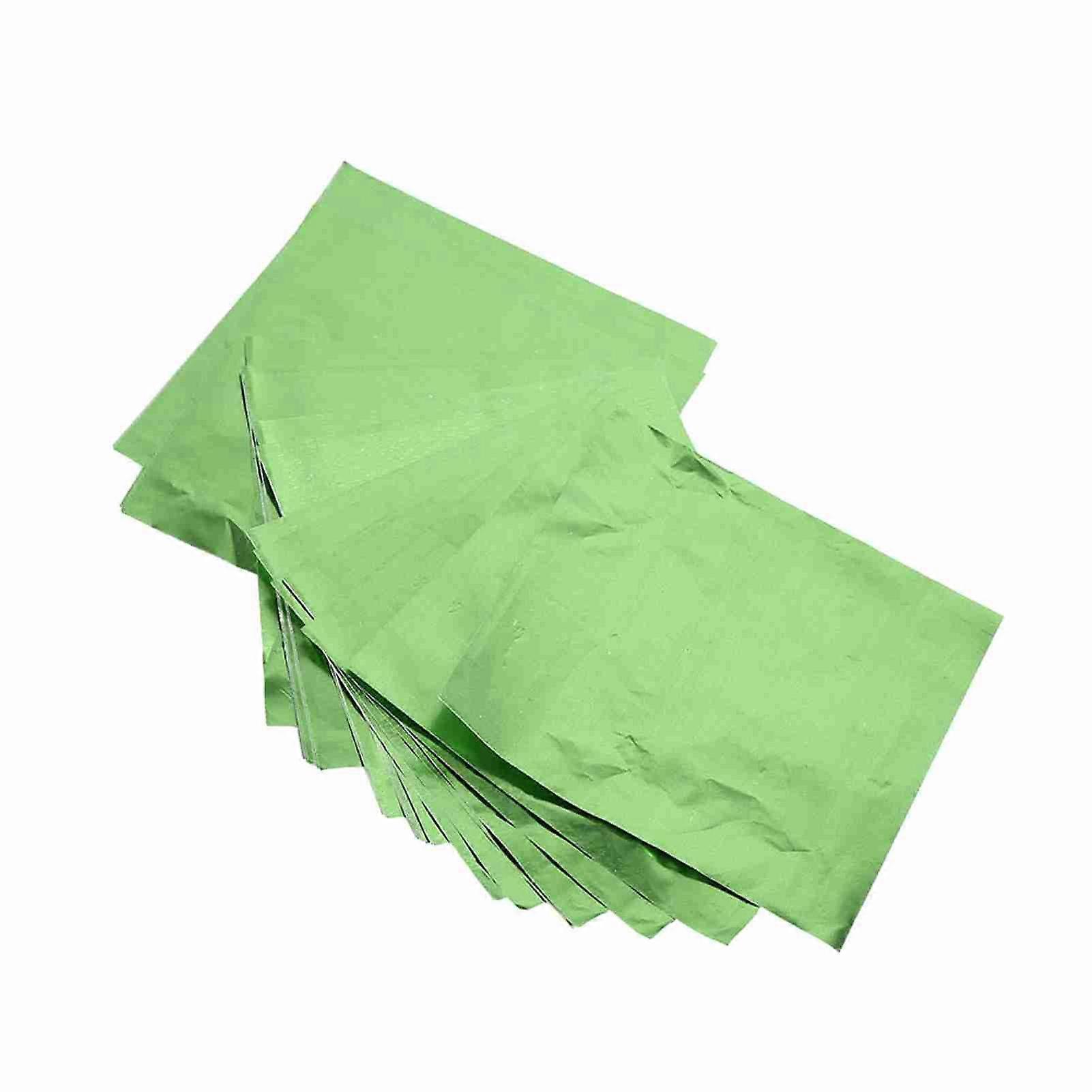 100pcs Green Square Candy Foil Wrappers 3" x 3" Aluminium