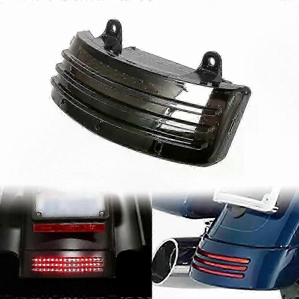 Universal Motorcycle Rear Fender LED Tail Light with Turn Signal and Brake Function for Touring Bikes 96-13 Brown SZRH A-B