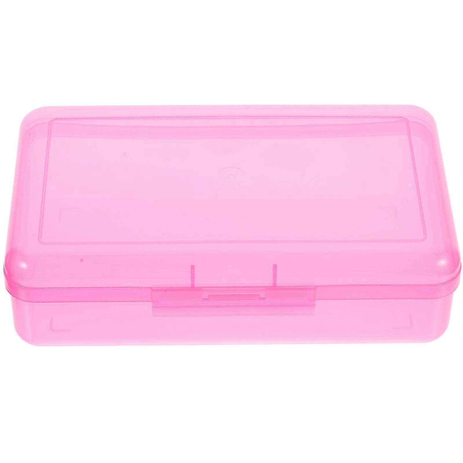 Pink Pencil Case Portable Pencil Storage Box for Storage Use 2Pcs