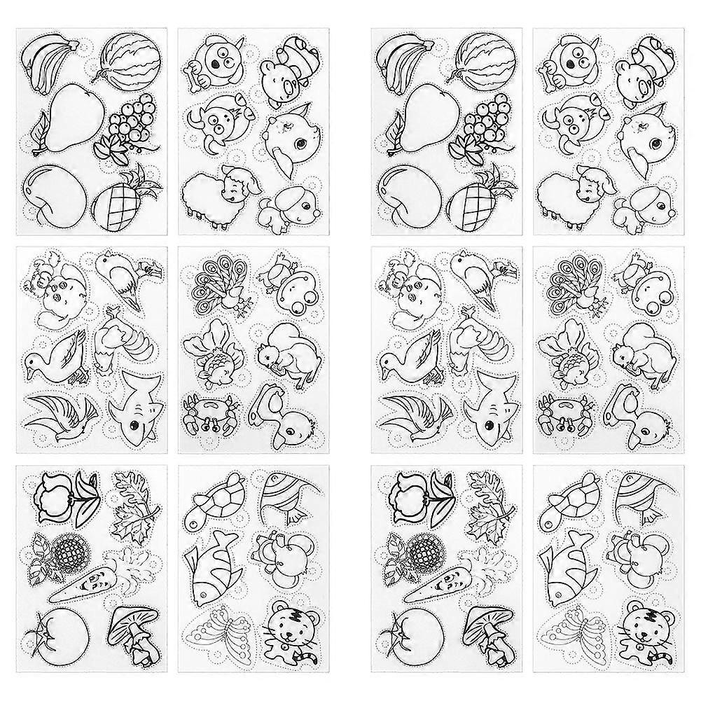 12Pcs Heat Shrink Sheets Translucent Polished ColorFilled DIY HandMade Accessories