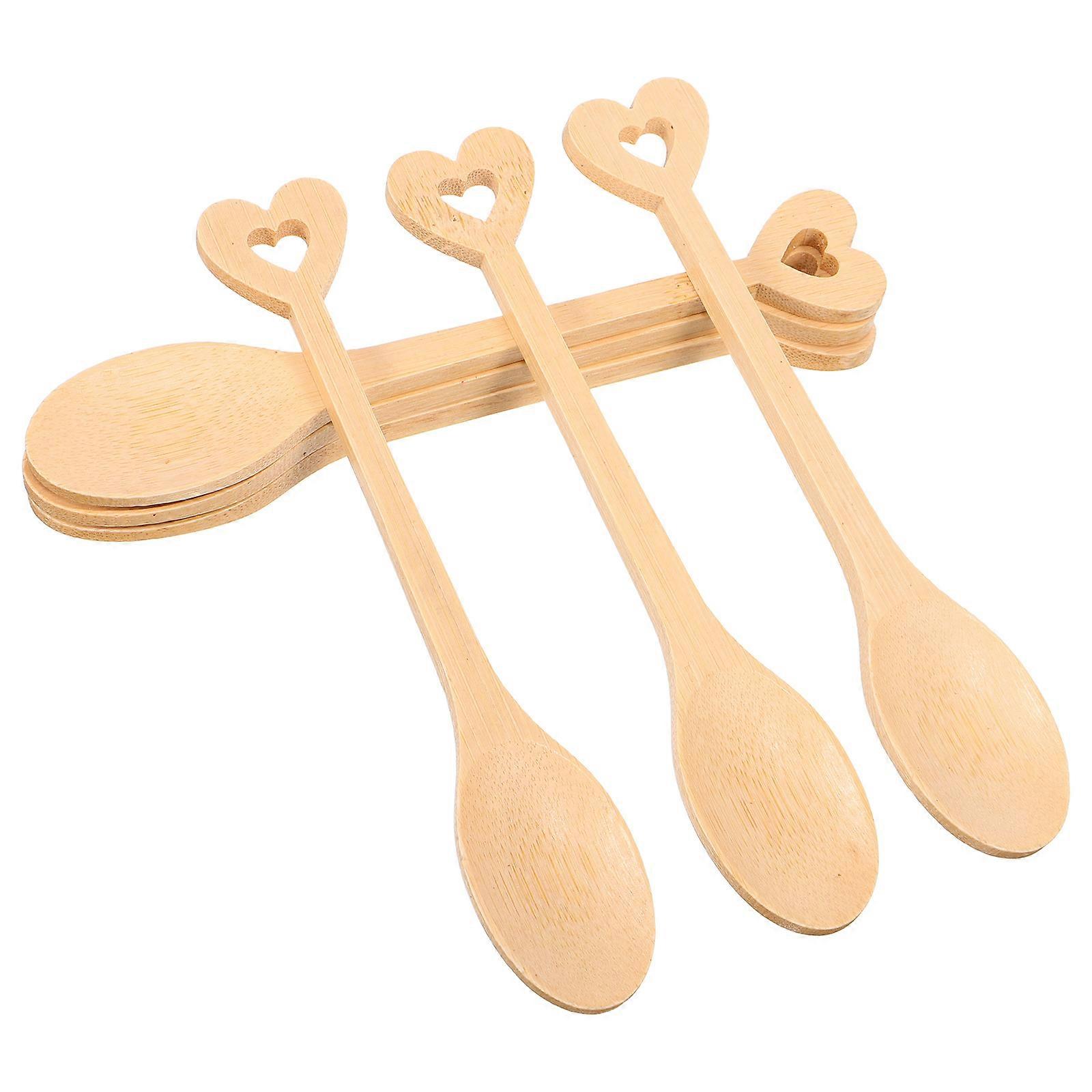 Heart Handle Bamboo Serving for Desserts and Snacks 24Pcs