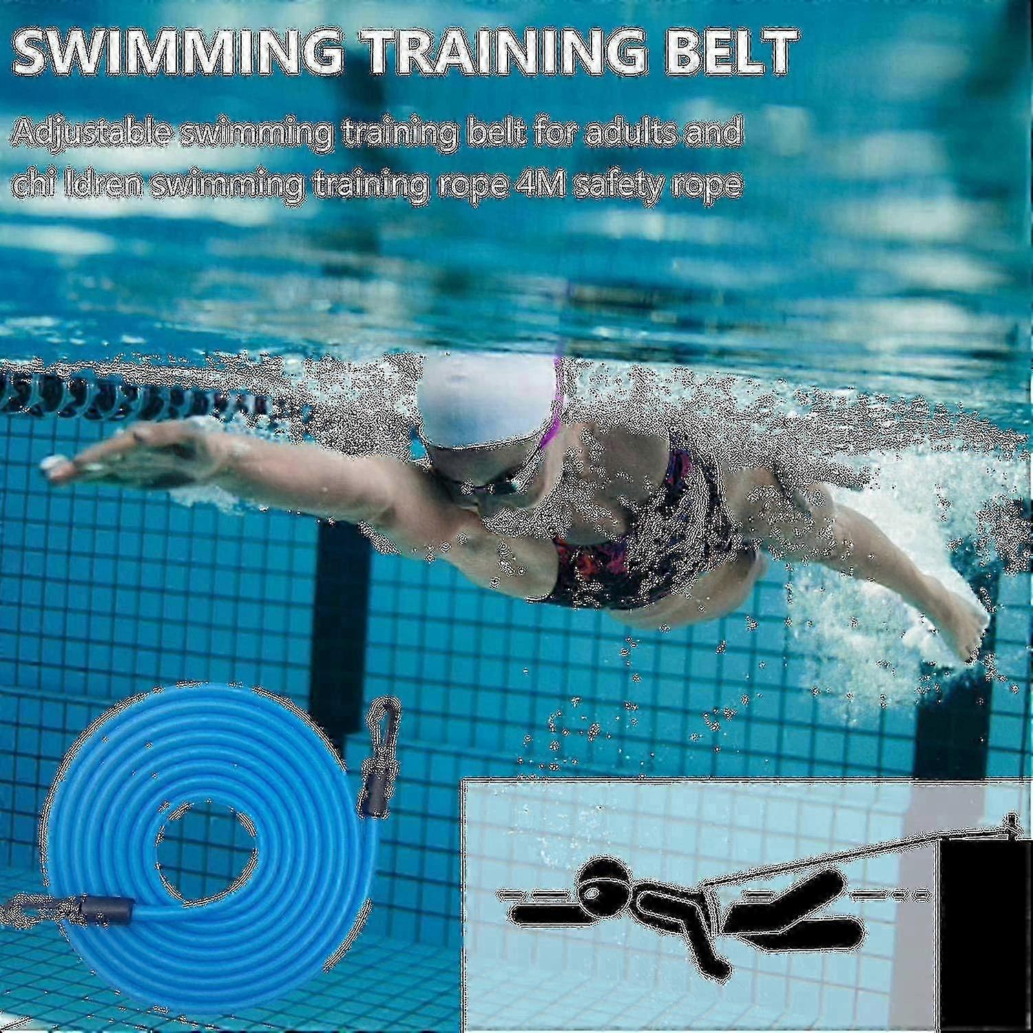 Justerbar 4m simträningsband Pool motståndsband för vuxna barn