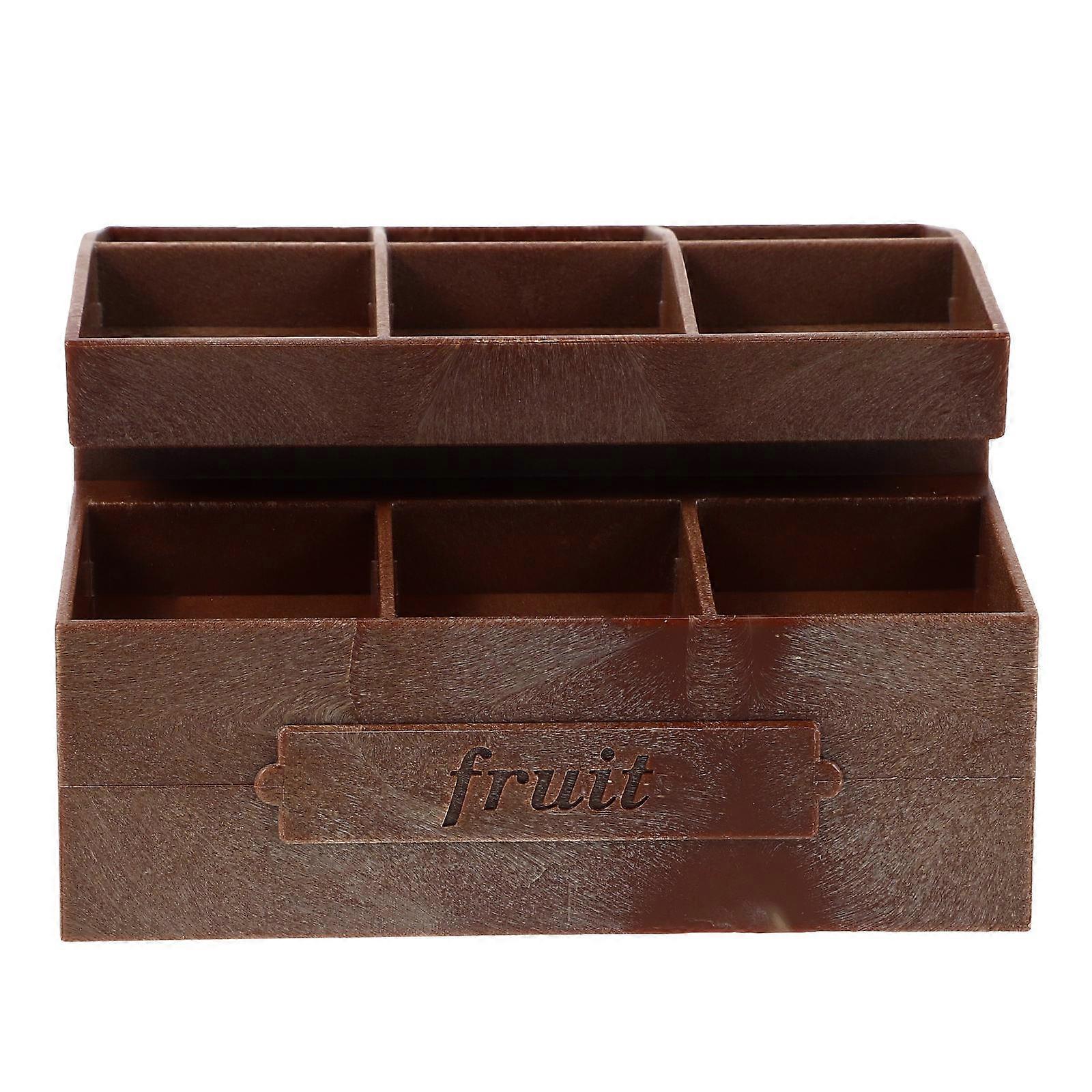 Dollhouse Shelf Miniature Fruit Shelf for Decoration Plastic Light Brown