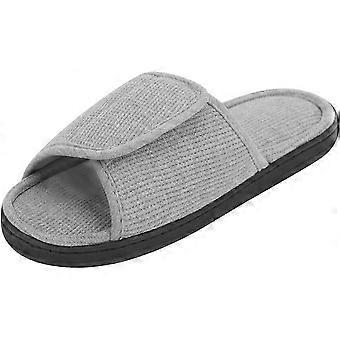 Tøfler med topplukking for menn med myke diabetiske tøfler med åpen tå Justerbart ødem Ollen ekstra bred innendørs tøffel Anti Slip for menn