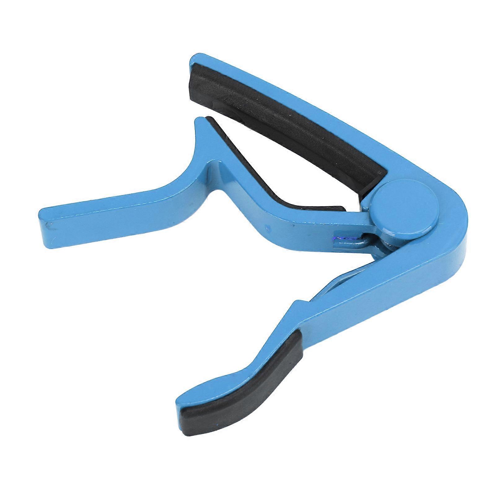Strong Spring Alloy Guitar Capo with 5 Picks, Scratch Resistant Blue