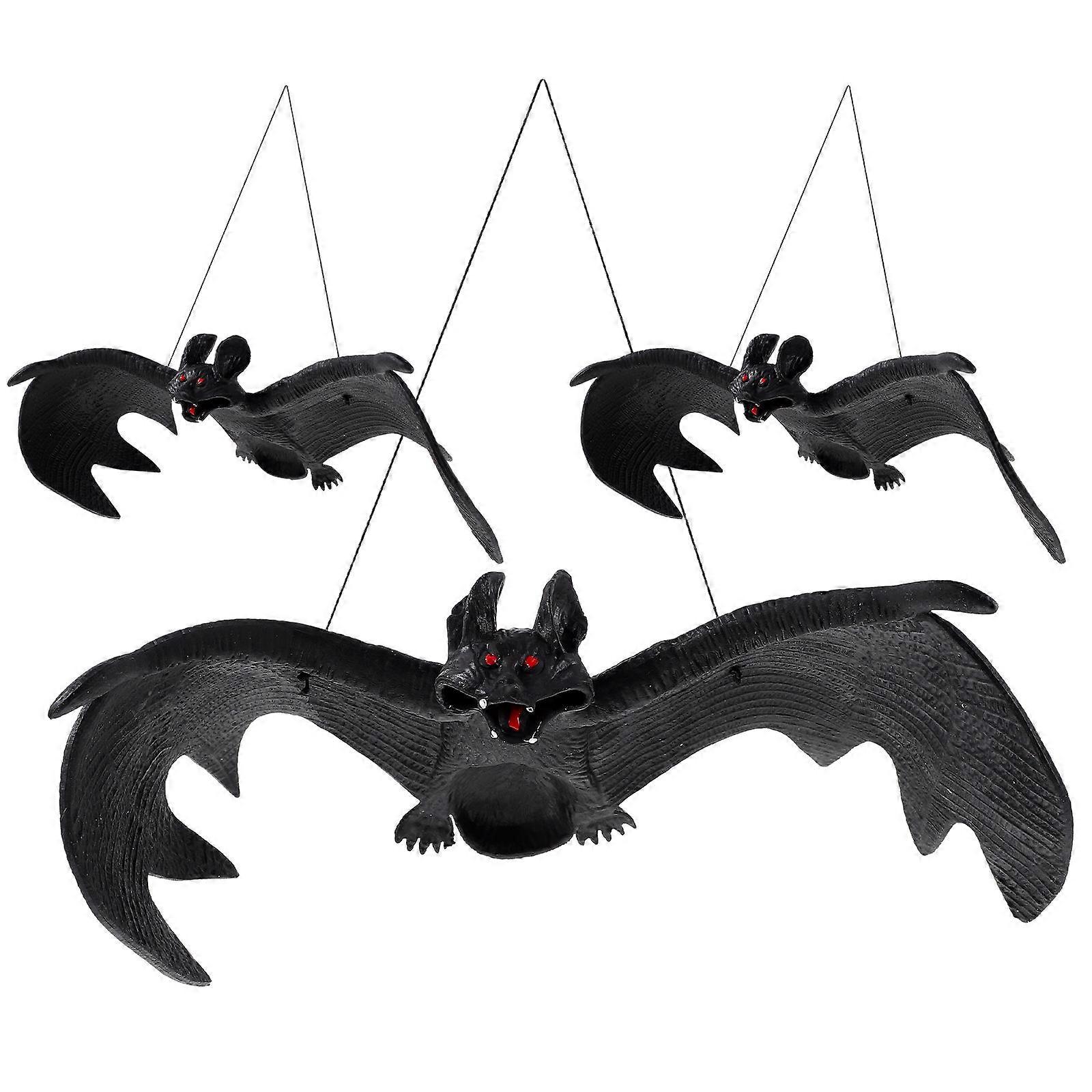 Halloween pendentif chauve-souris suspension décoration pour 12Pcs pendentifs chauve-souris en caoutchouc noir