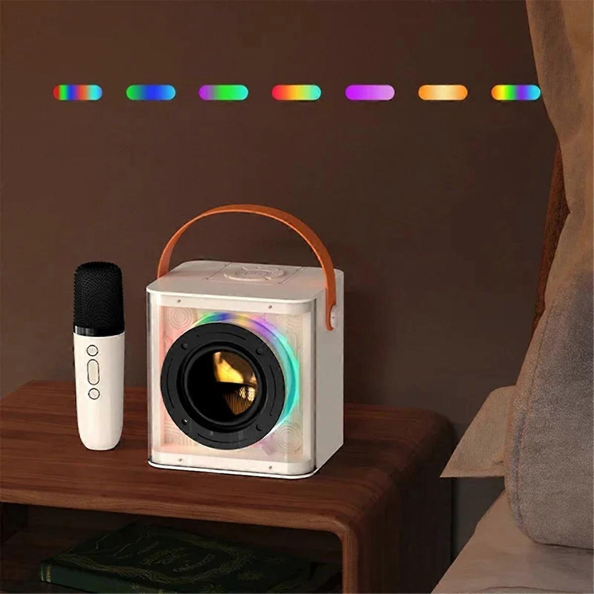 Mini Karaoke Machine Set Bluetooth Speaker Colorful Light Surround B