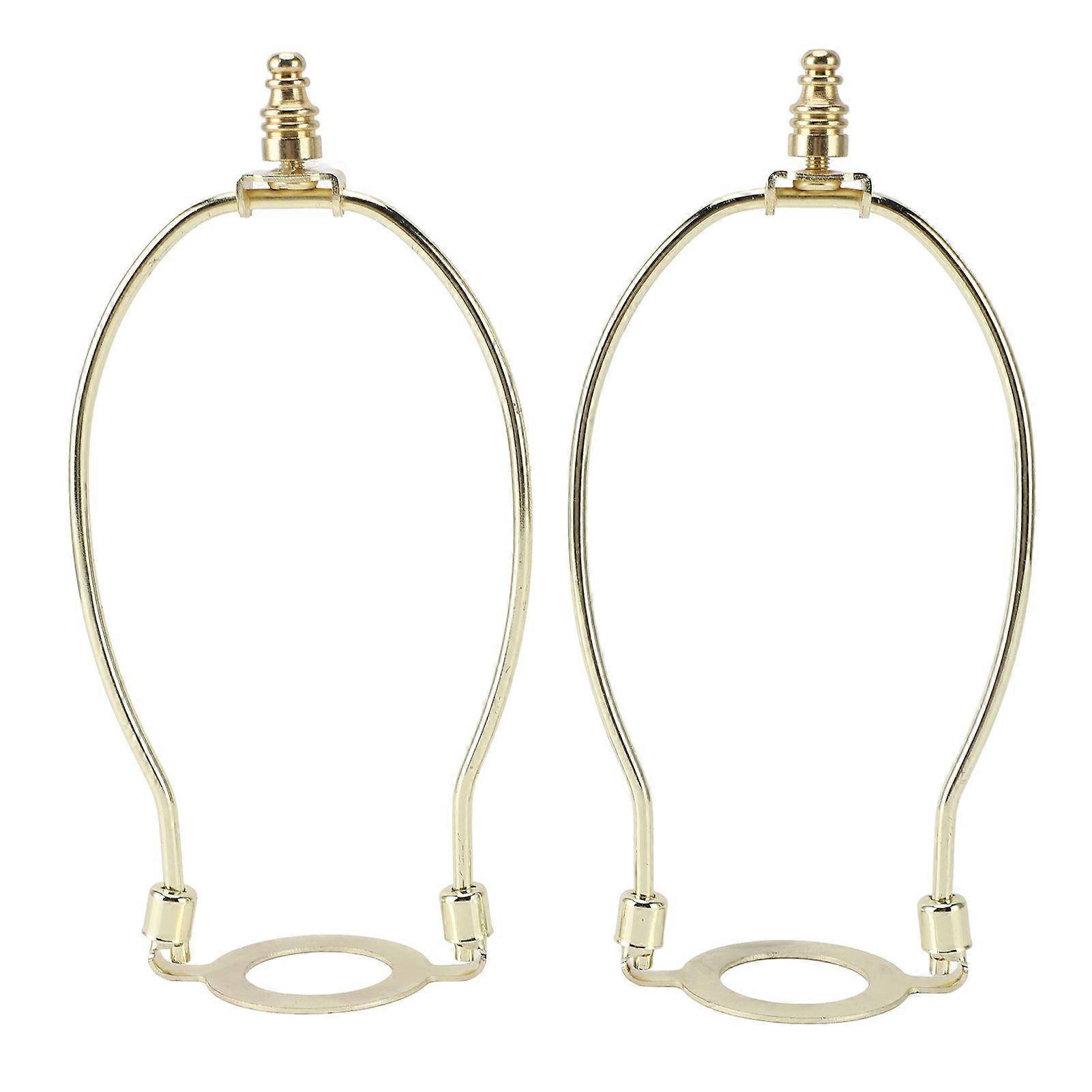 2Pcs Adjustable Lamp Shade Harps Holder Kit with E26 Light Base Metal Lampshades Holder for Table and Floor Lamps Gold