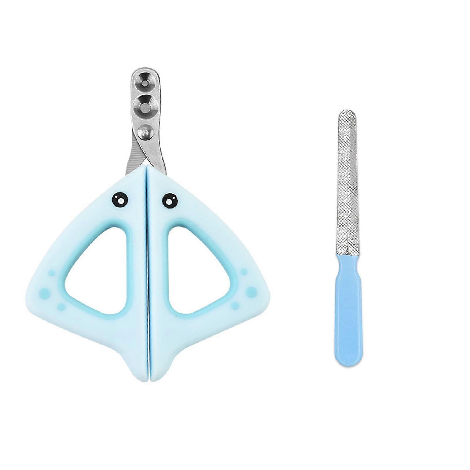 Stainless Steel Pets Nail Clippers TwoPiece Cat Nail Trimmer Set Reusable Overcut Prevention Scissors