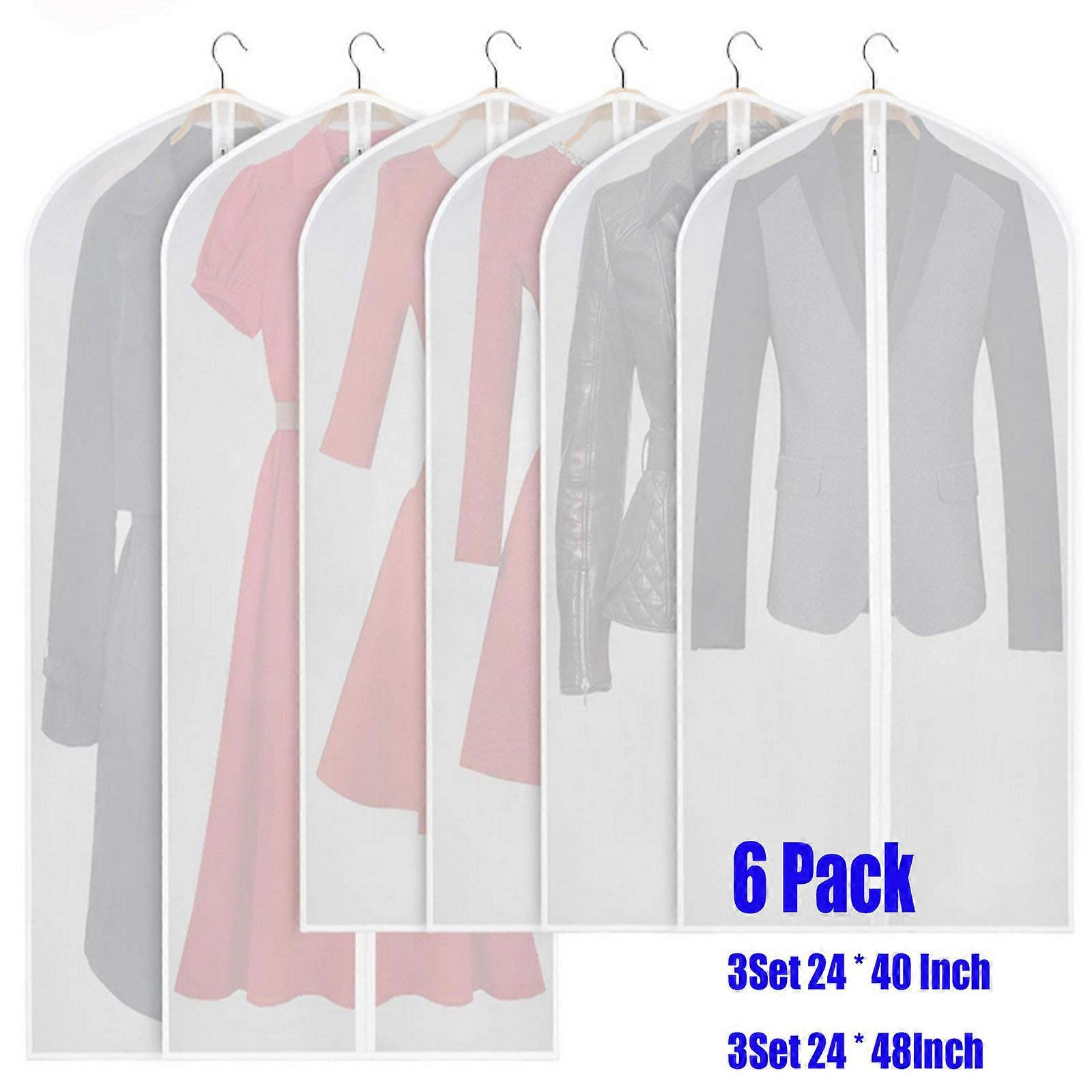 Dust Cover Clothes Garment Bag for Clothes 6Pcs Frosted Suit Protector