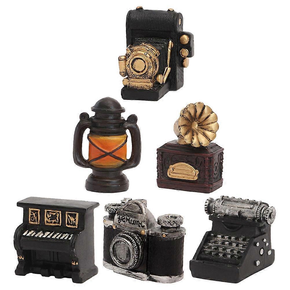 Retro Style Resin Camera Decoration for Desktop Use 6Pcs Set