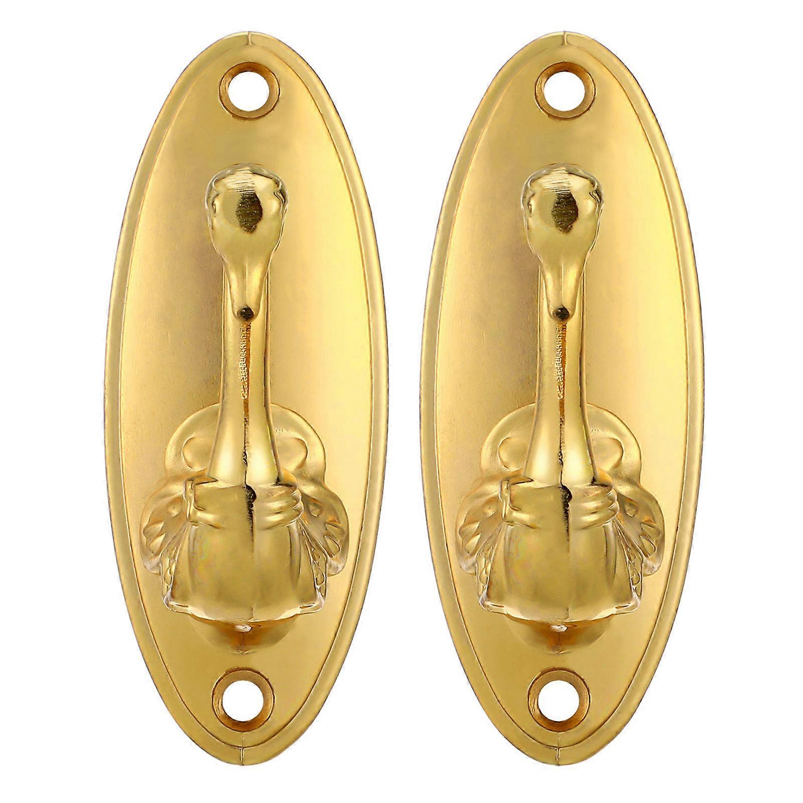 Decorative Swan Curtain Tieback for Drapery Holdbacks 4Pcs Pair Golden