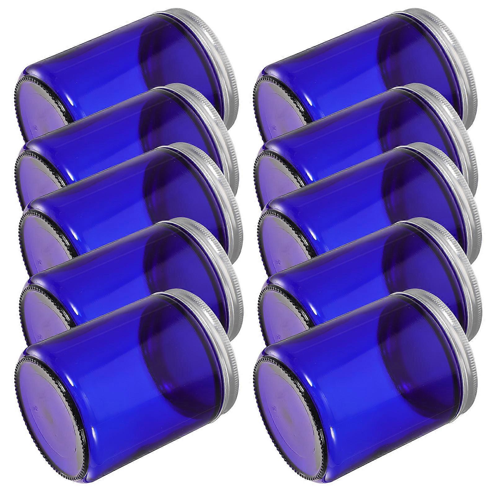 Blue Glass Candle Jars for Storing 24Pcs Empty Candle Jars with Lids