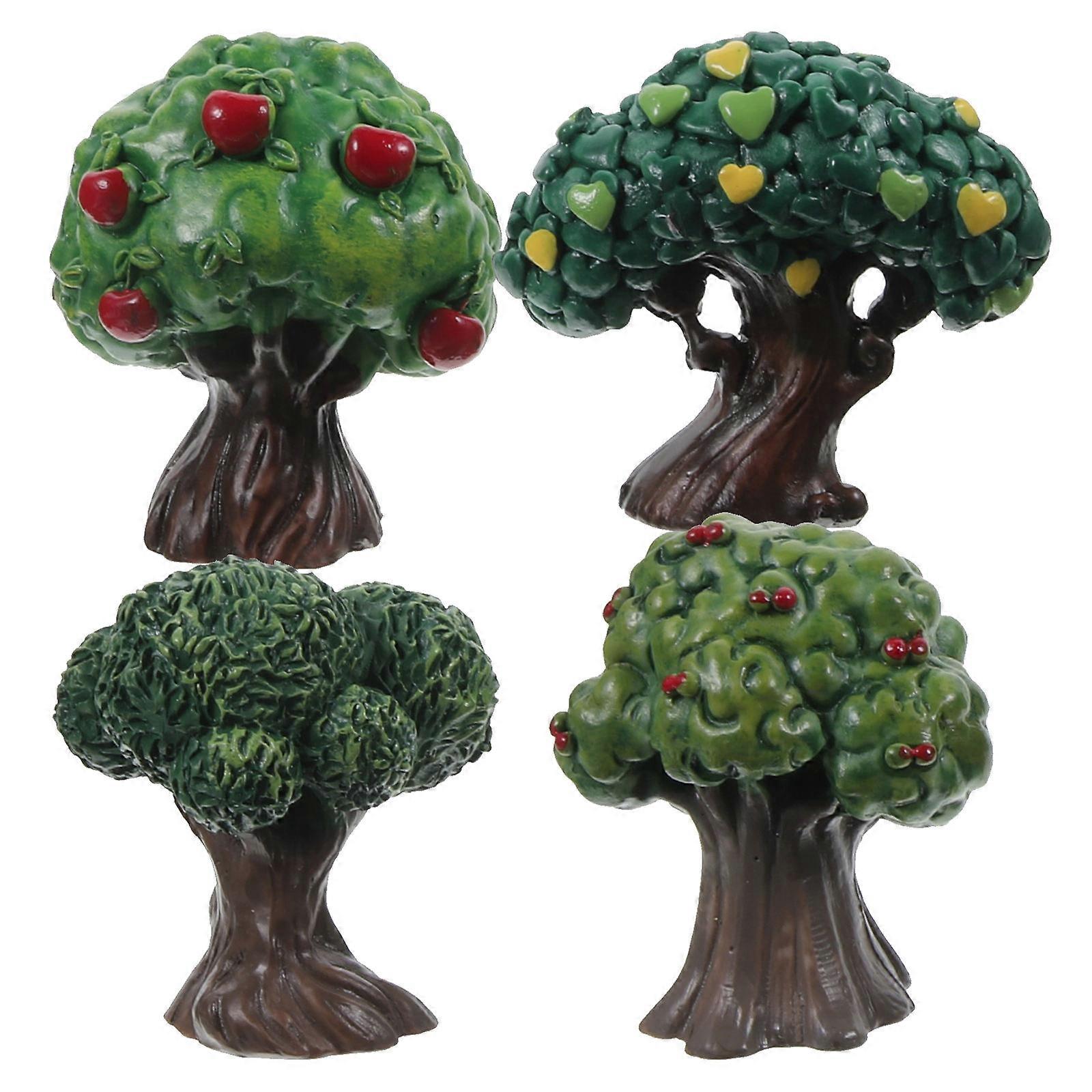 Resin Tree Model 12 Pcs Miniature Fruit Trees For Home Decoration And Model Layout Showcasing Craftsmanship And Style