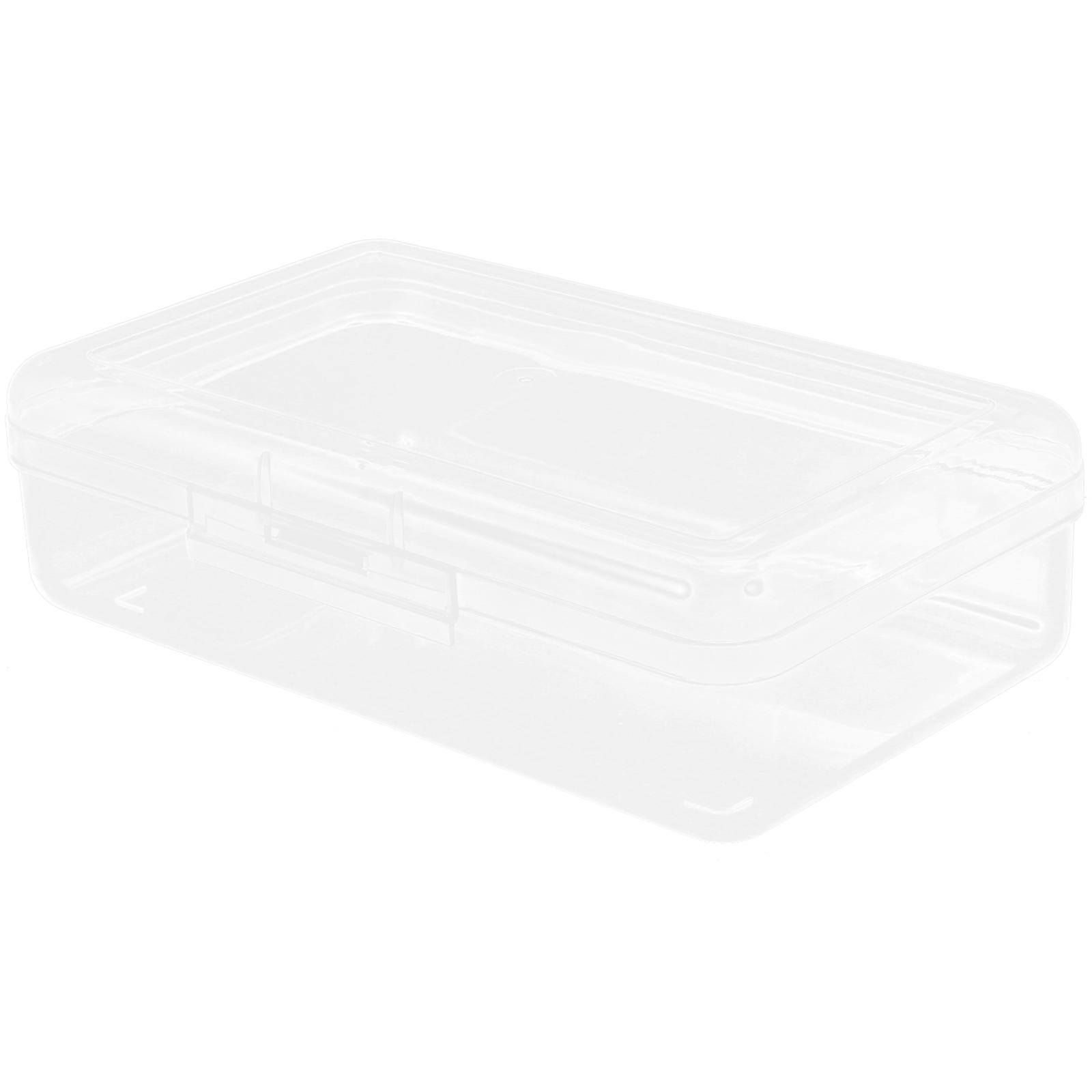 Pencil Case Plastic Storage Box for Stationery 2Pcs Large Capacity Portable