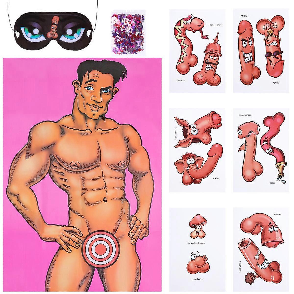 Bachelorette Sticker Pin The on Game Kit for Party Use