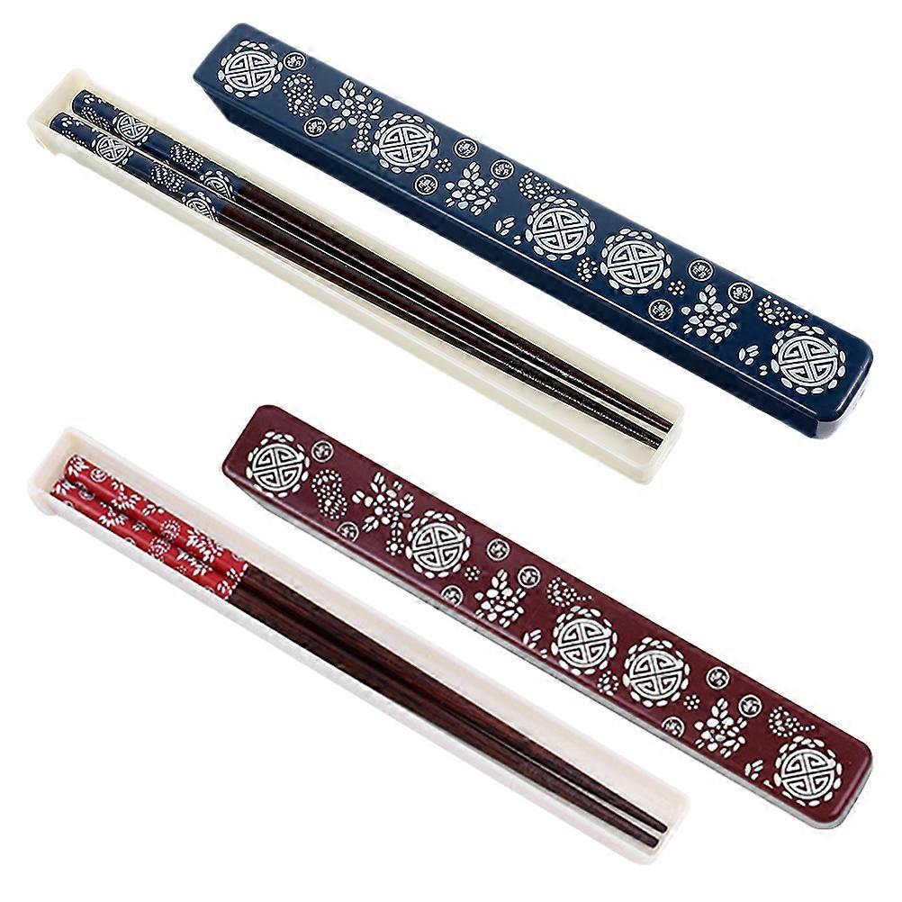 Sushi Chopsticks Japanese Style Chopsticks Sets with Storage Boxes 2Sets