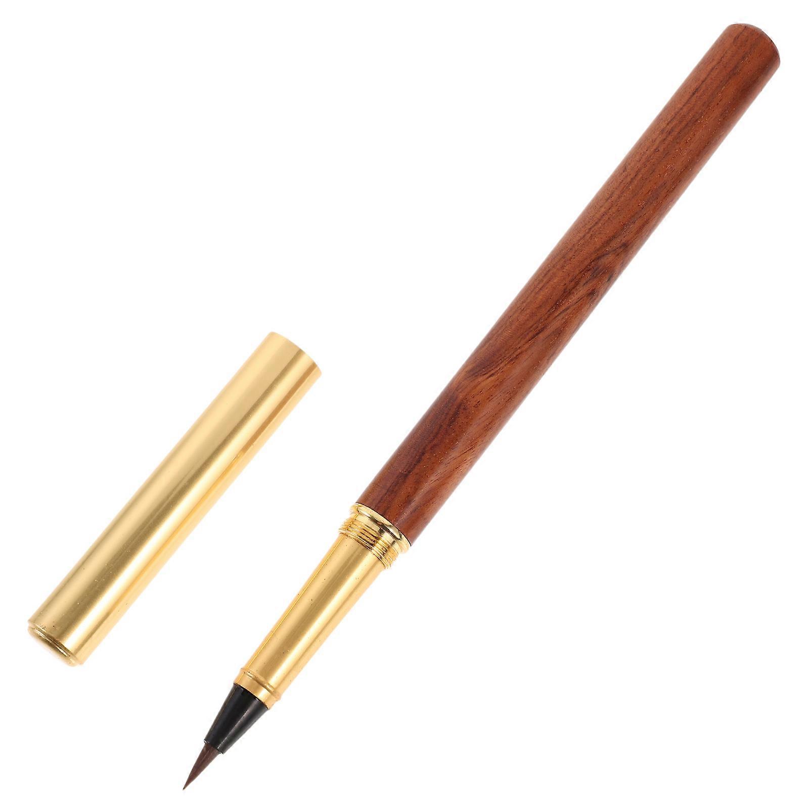 Flexible Brush Pen Wooden Calligraphy Set for Writing Use 3Pcs