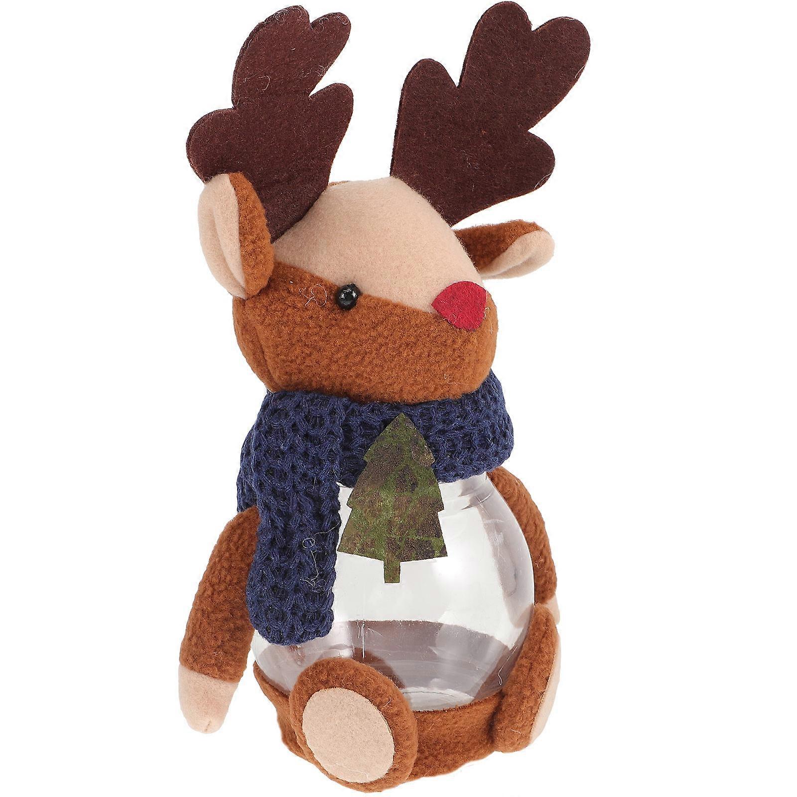 Christmas Candy Jar 3Pcs Brown Multipurpose Storage Box Cartoon Style