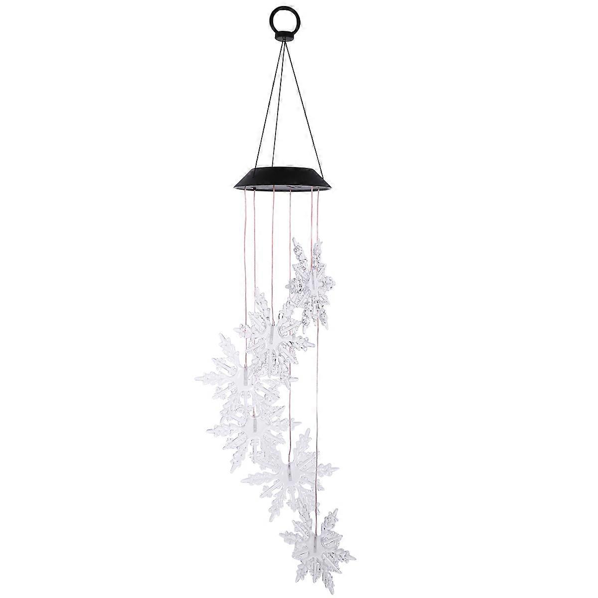 Lighting Wind Chime Solar Light Snowflake Style for Outdoor Use 2Pcs