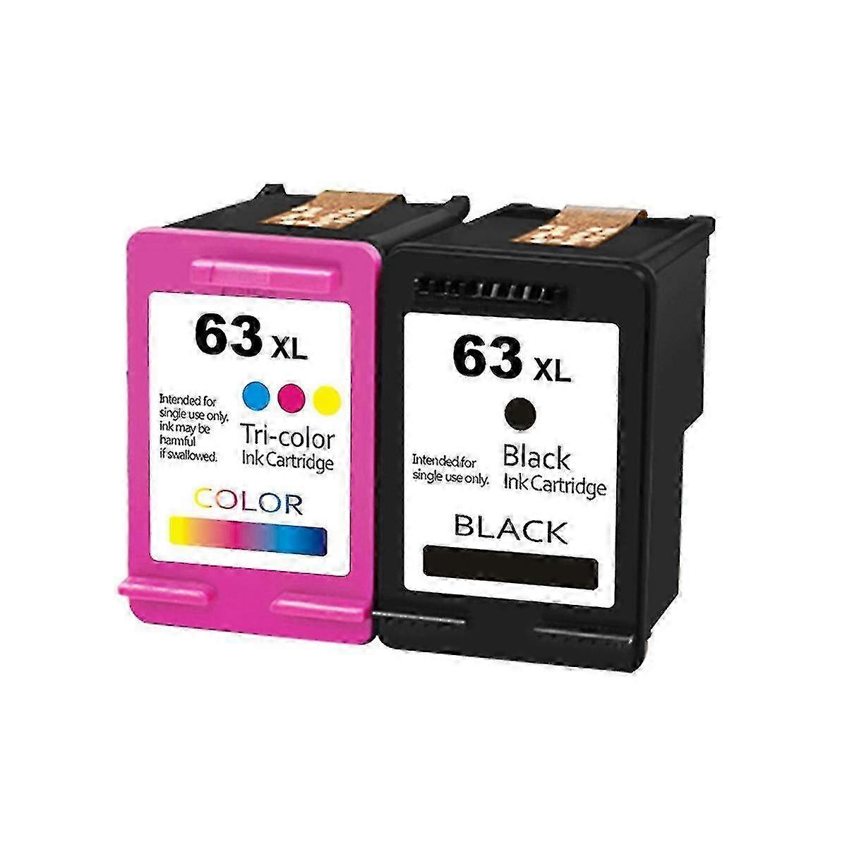 2025 Portable Convenient Compatible with HP63 XL Ink Box HP2130 3630 Officejet4520 4650, Black Colorful
