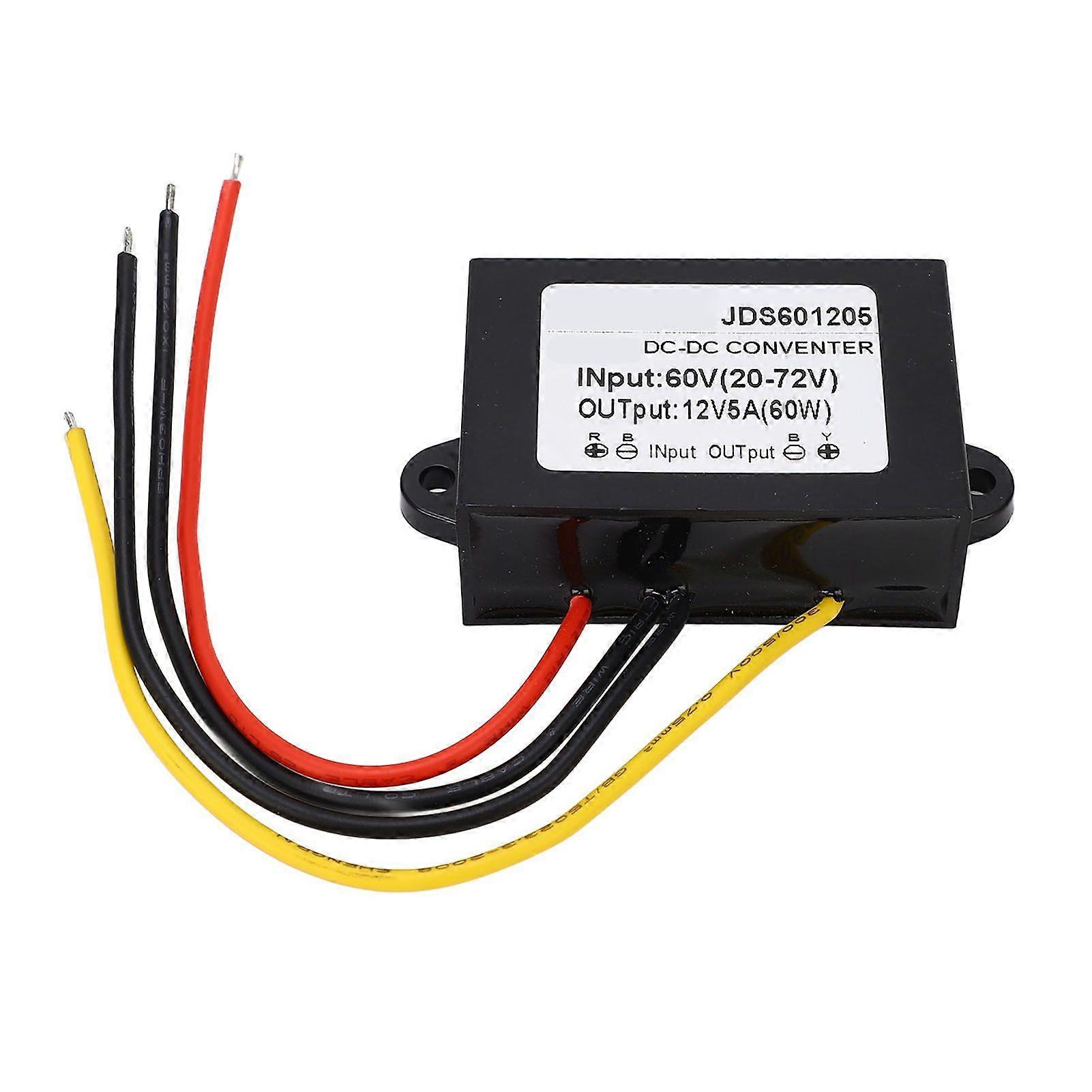 Hoogwaardige DC-DC 60V (20-72V) naar 12V5A DC step-down module (groot plastic