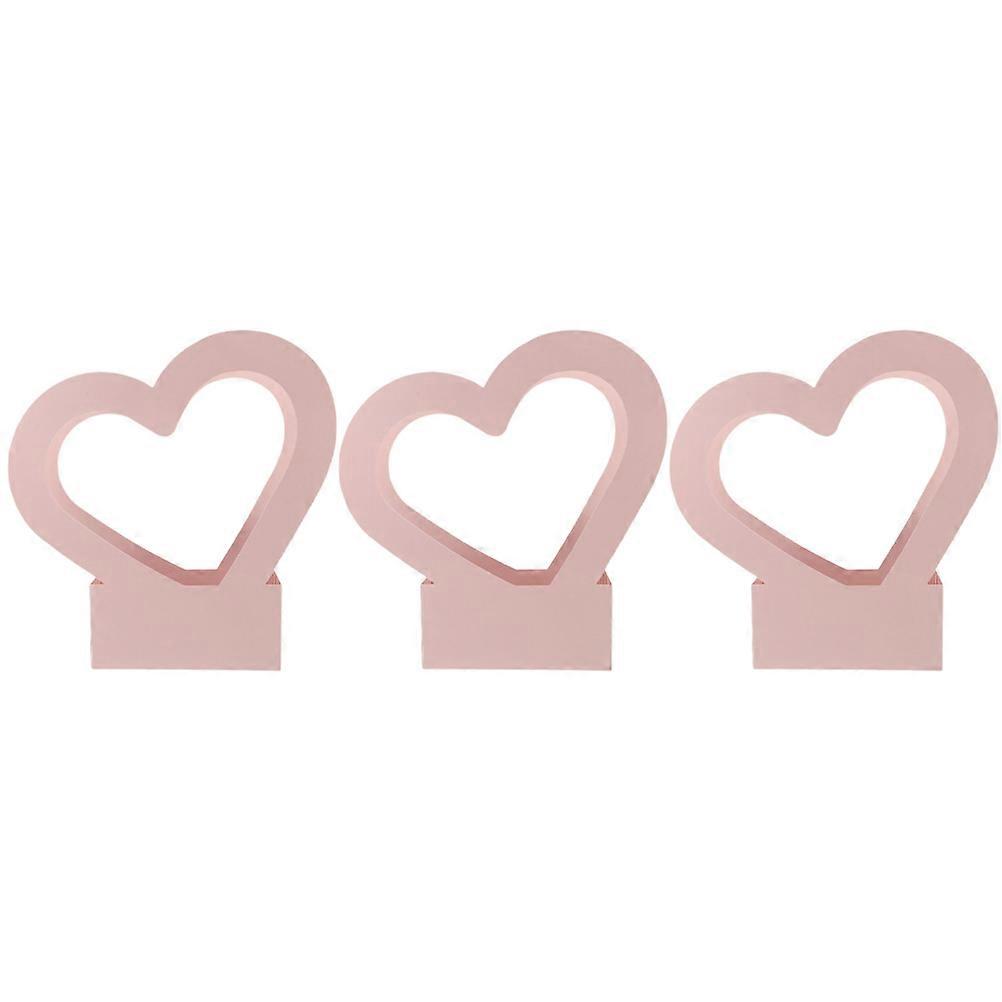 Pink Paper Flower Boxes Heart Shape Box for Flower Packing 9Pcs