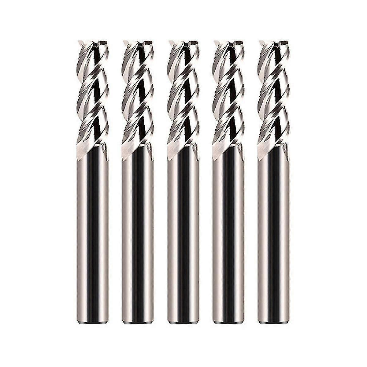 5pcs 55 Degrees Spiral Upcut Router Bits Set 6mm Solid Carbide Cnc Wood Router Bits For Woodworking