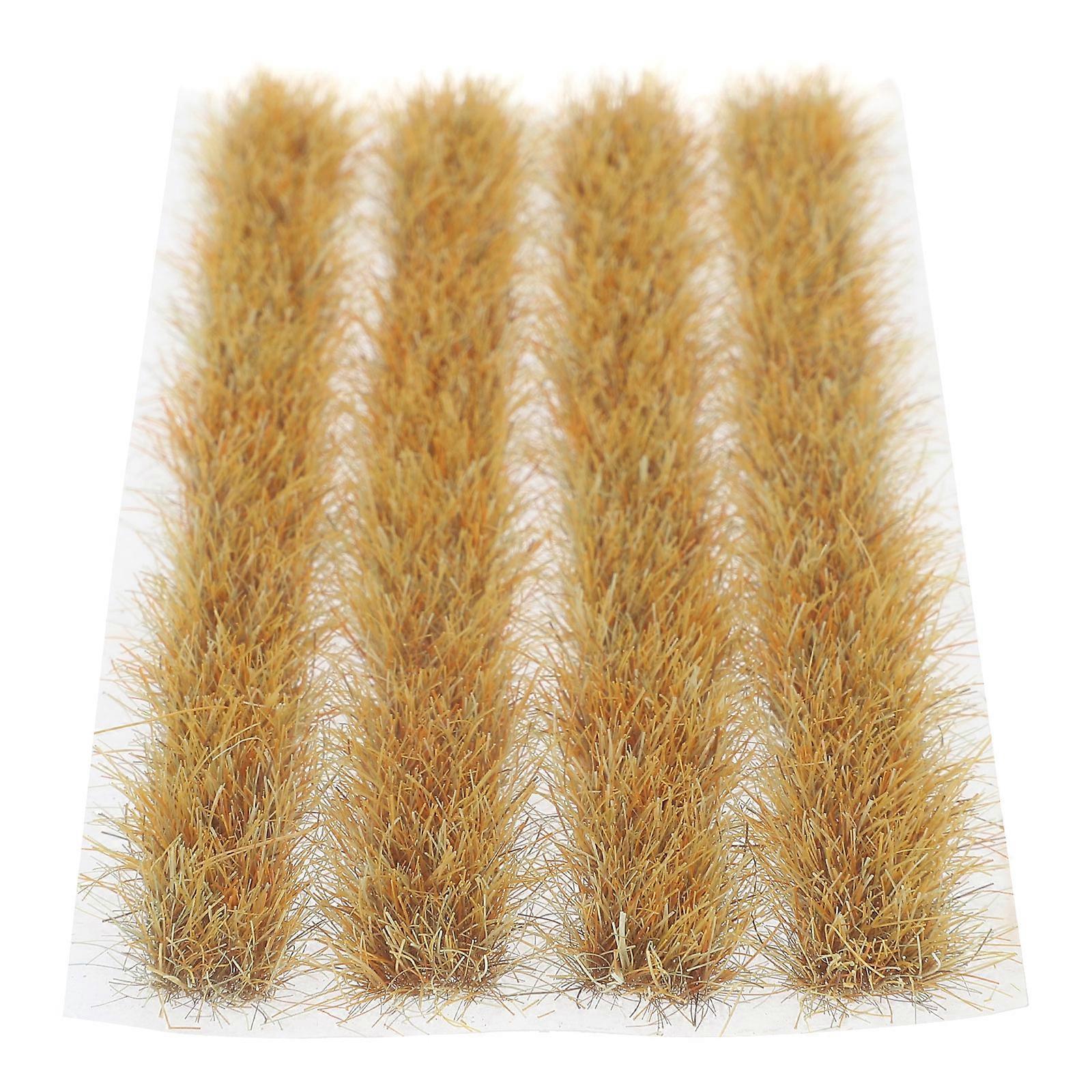 Grass Landscape Decorations Static Rice Field Grass Model Simulation Brown Plastic Miniature Decorative 4Pcs