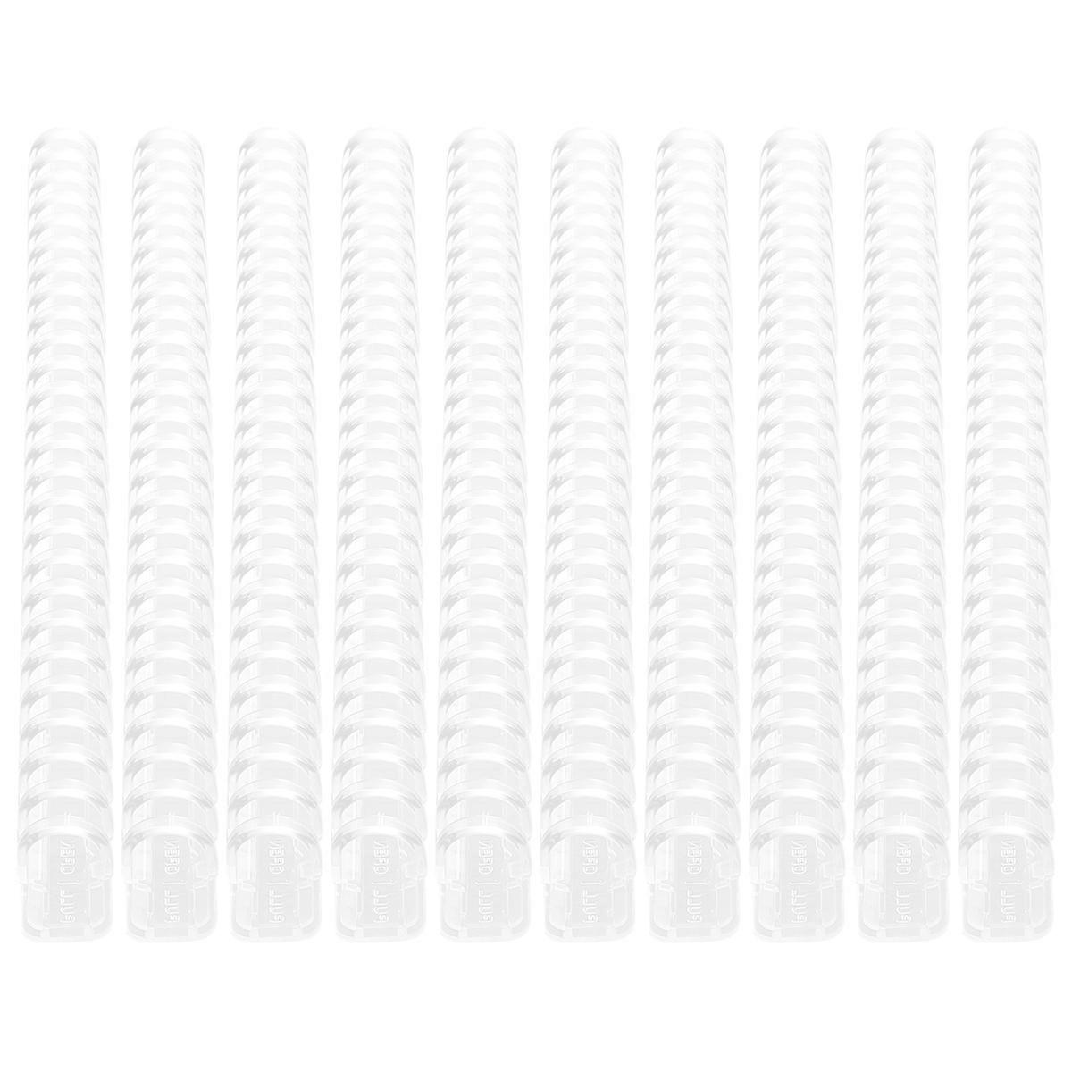 20Pcs Transparent Binder Loose-Leaf for Office Use Plastic Ring Binder