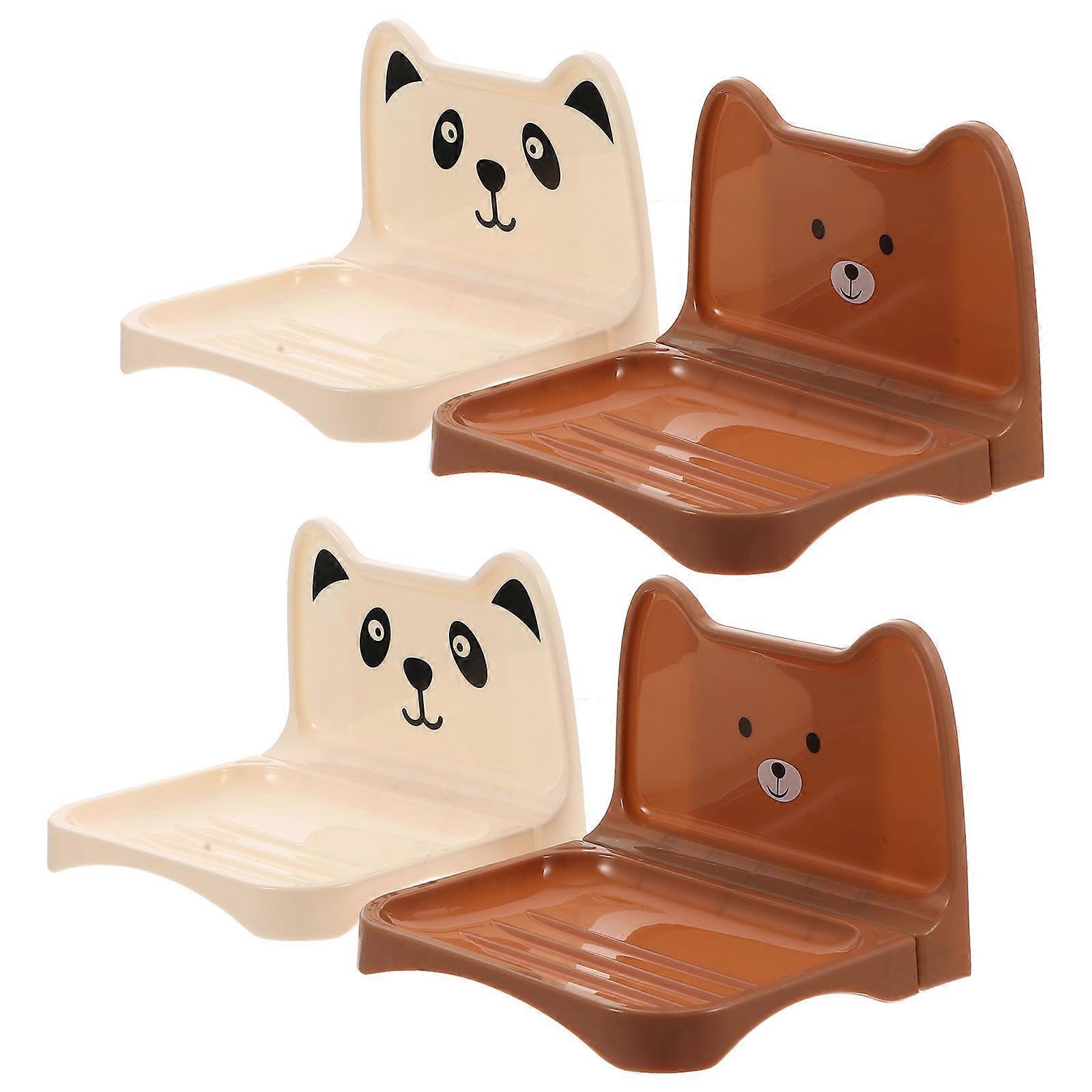 Assorted Color Bear Style Soap Stand Practical Soap Holder for Storage 20Pcs