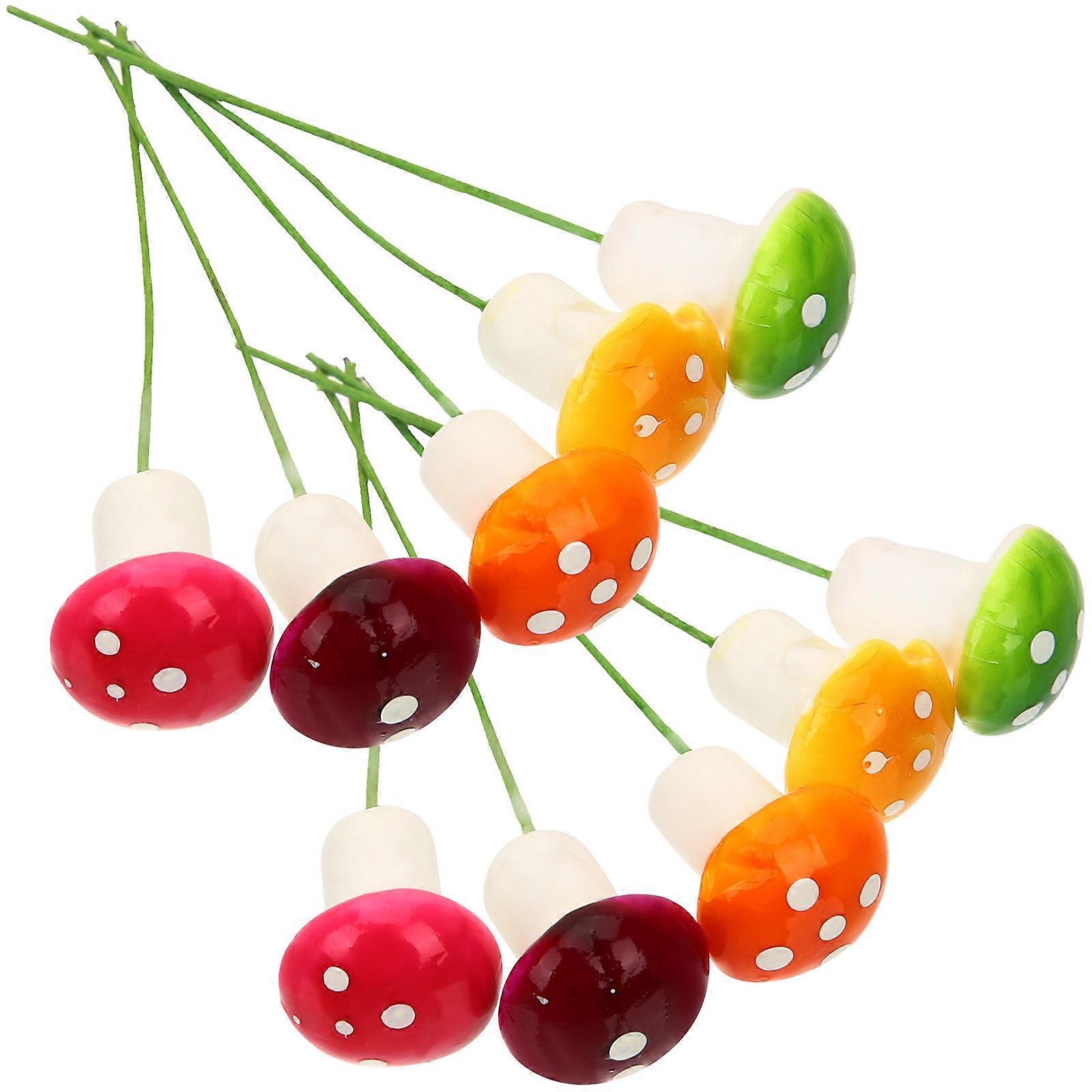 Tiny Figurines Mini Foam Mushrooms for Micro Garden Decor 20Pcs