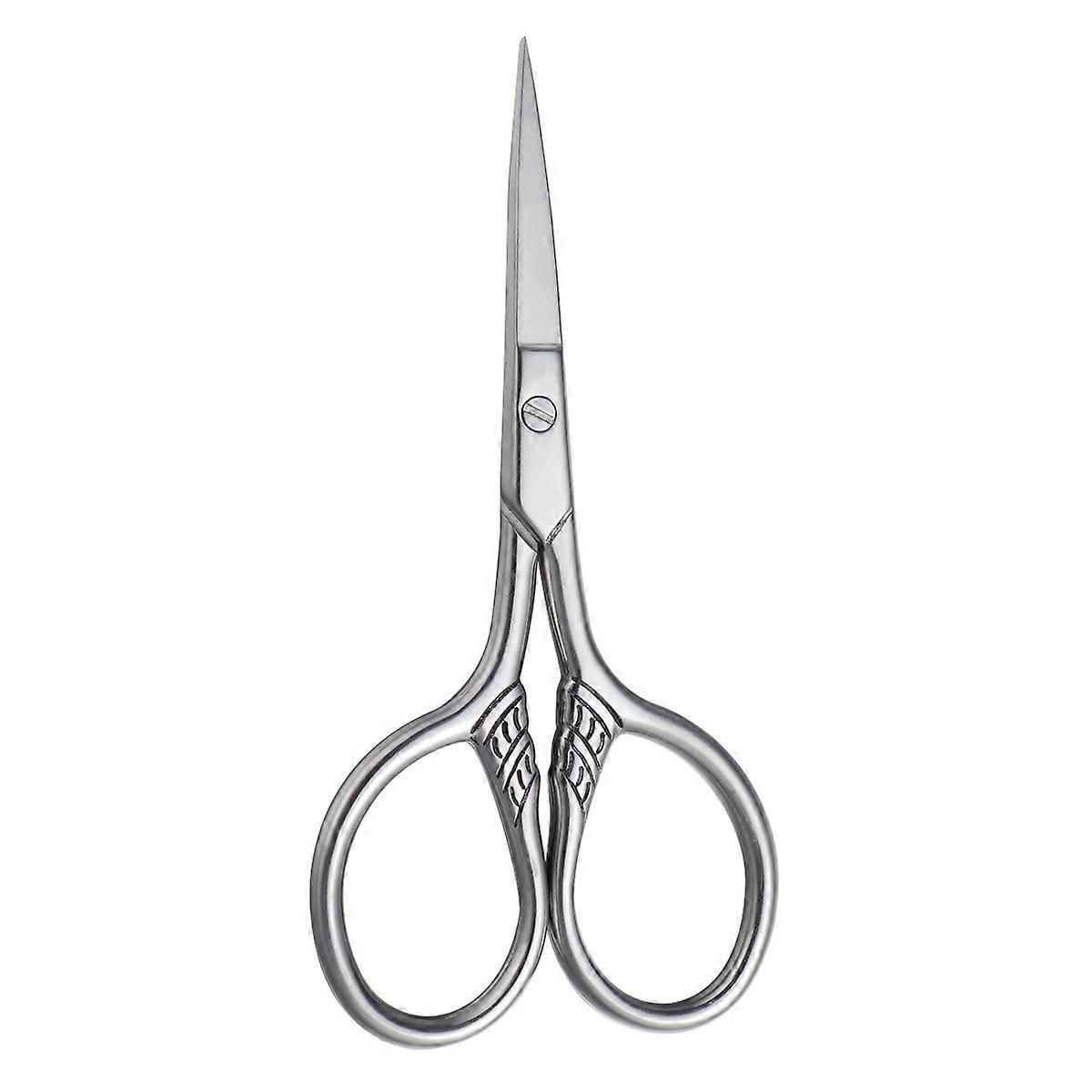 Mustache Scissors Stainless Steel for Clean Cuts Silver