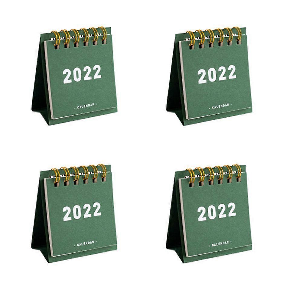 Simple Mini Calendar Desk Calendar for Home 12Pcs Green Desktop Set