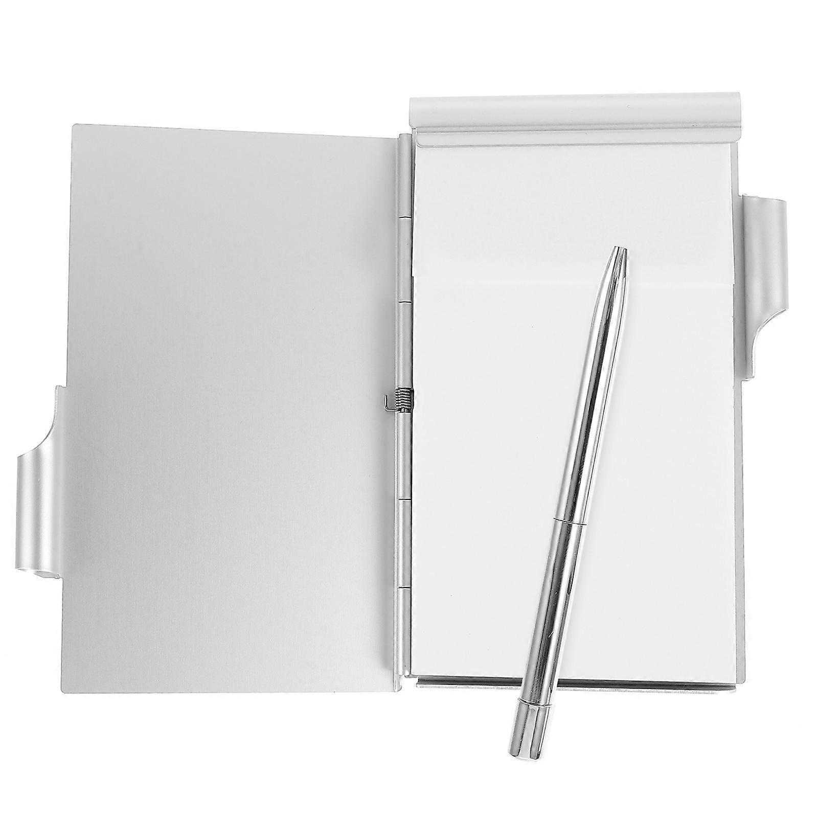 Metal Notebook with Pen Holder Pocket Notebook for Writing Use 10Pcs