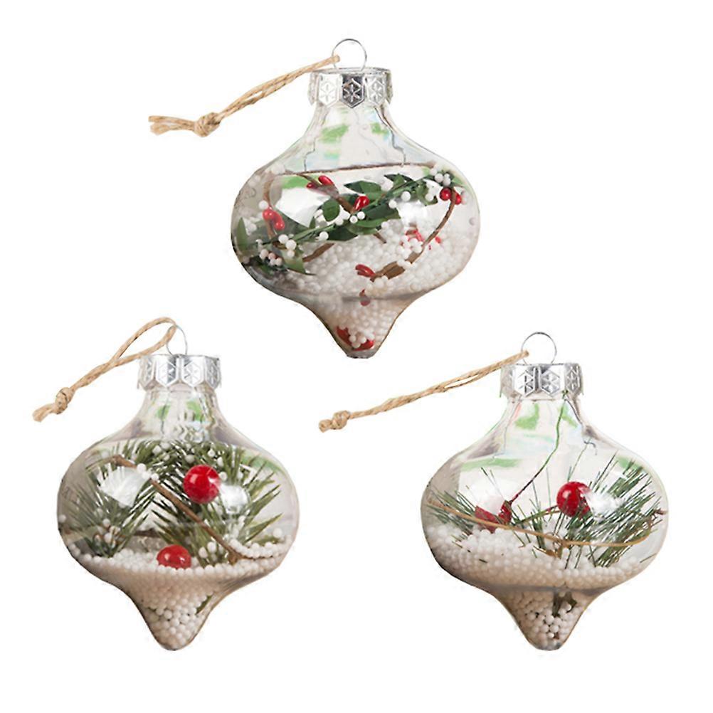 Christmas Tree Pendants Plastic Ornament Sets for Tree Decoration 3Sets