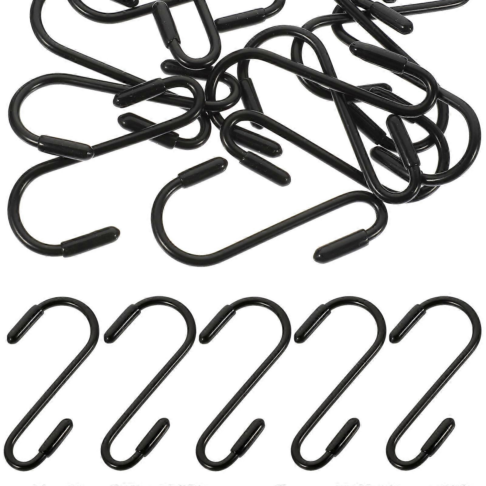 Black S Hooks Iron for Hanging 12Pcs Heavy Duty Small S Shape Hooks