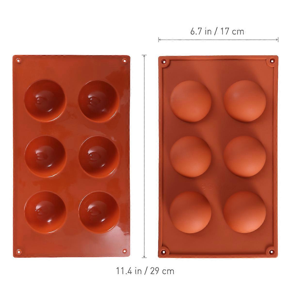 Cake Mold Silicone 6-Cavity Half Circle Mold for Baking Use Assorted Color