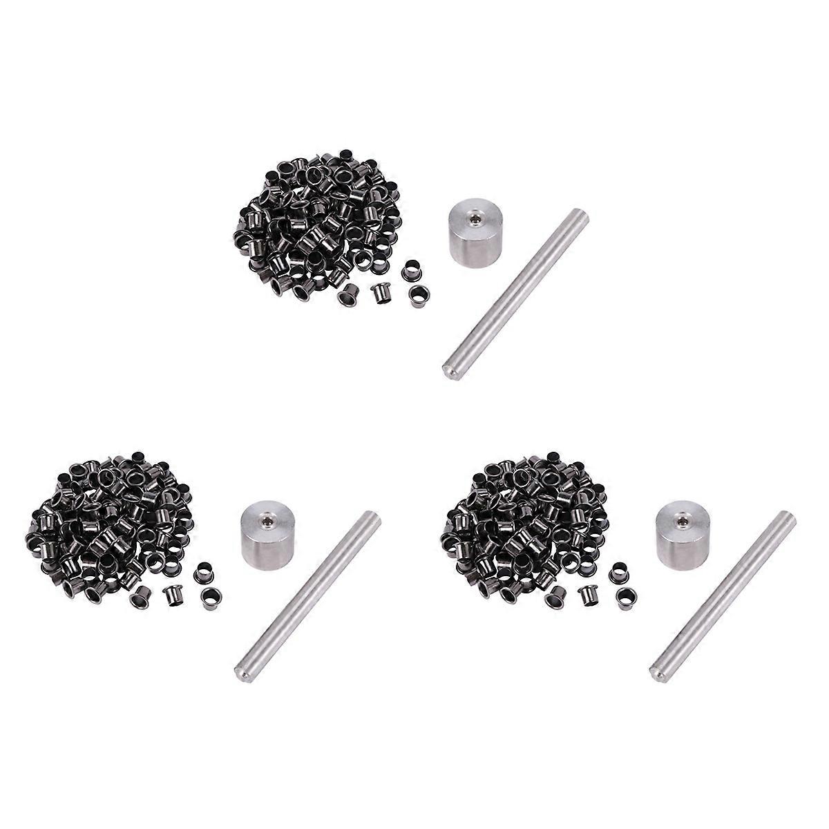 1Set Tools+100Pcs Rivets Installation Tools with Black Brass Nails