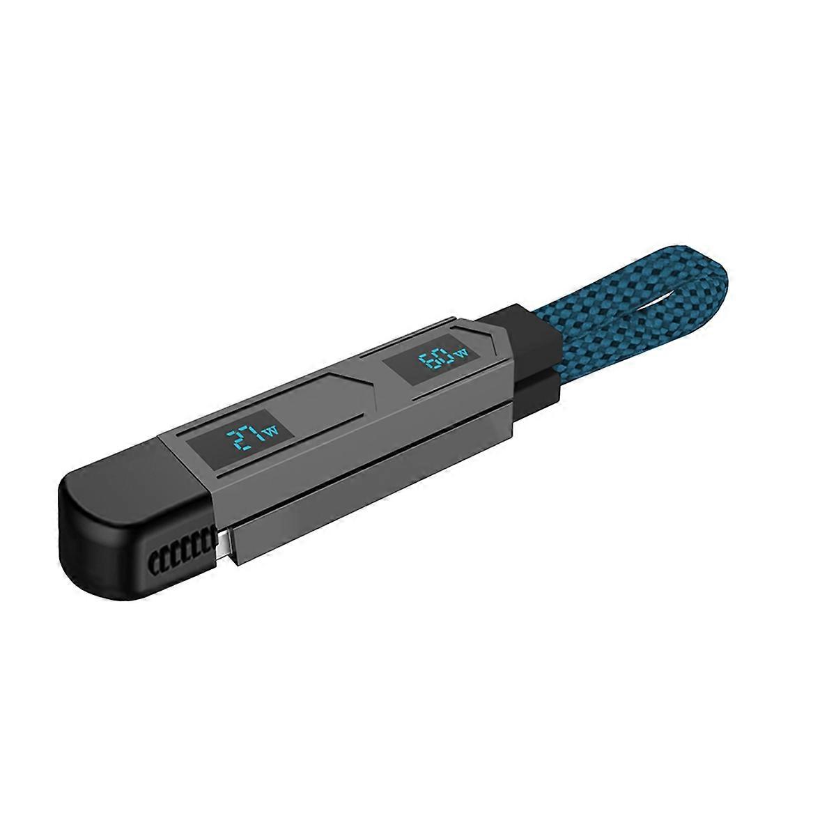 Multi Connectors Magnetic Cable with Screen Keychain PD Cord Navy
