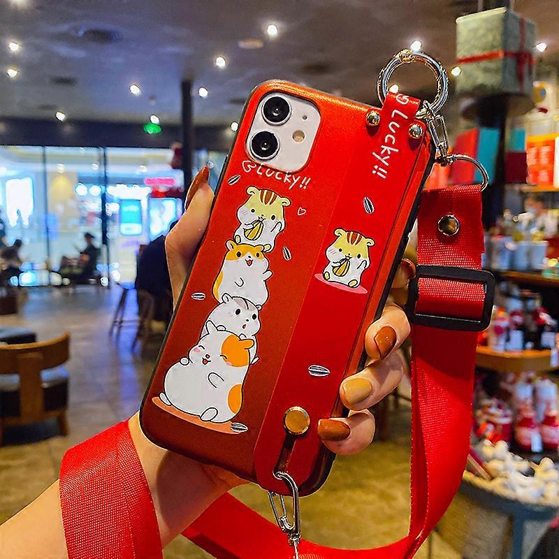 Holder Case For Samsung Galaxy Note 20 10 8 9 S23 S8 S9 S10 5G S10E J4 J6 A6 S20 S21 A7 A8 Plus Cat panda Wrist Strap Case