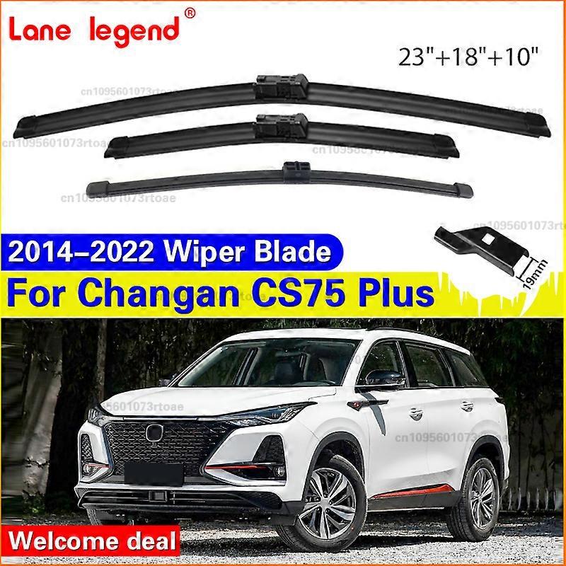 Applies to For Changan CS75 Plus 2014-2022 Car Front Rear Set Windshield Wiper Blades Accessories Windscreen Cleaning 23"+18"+10"