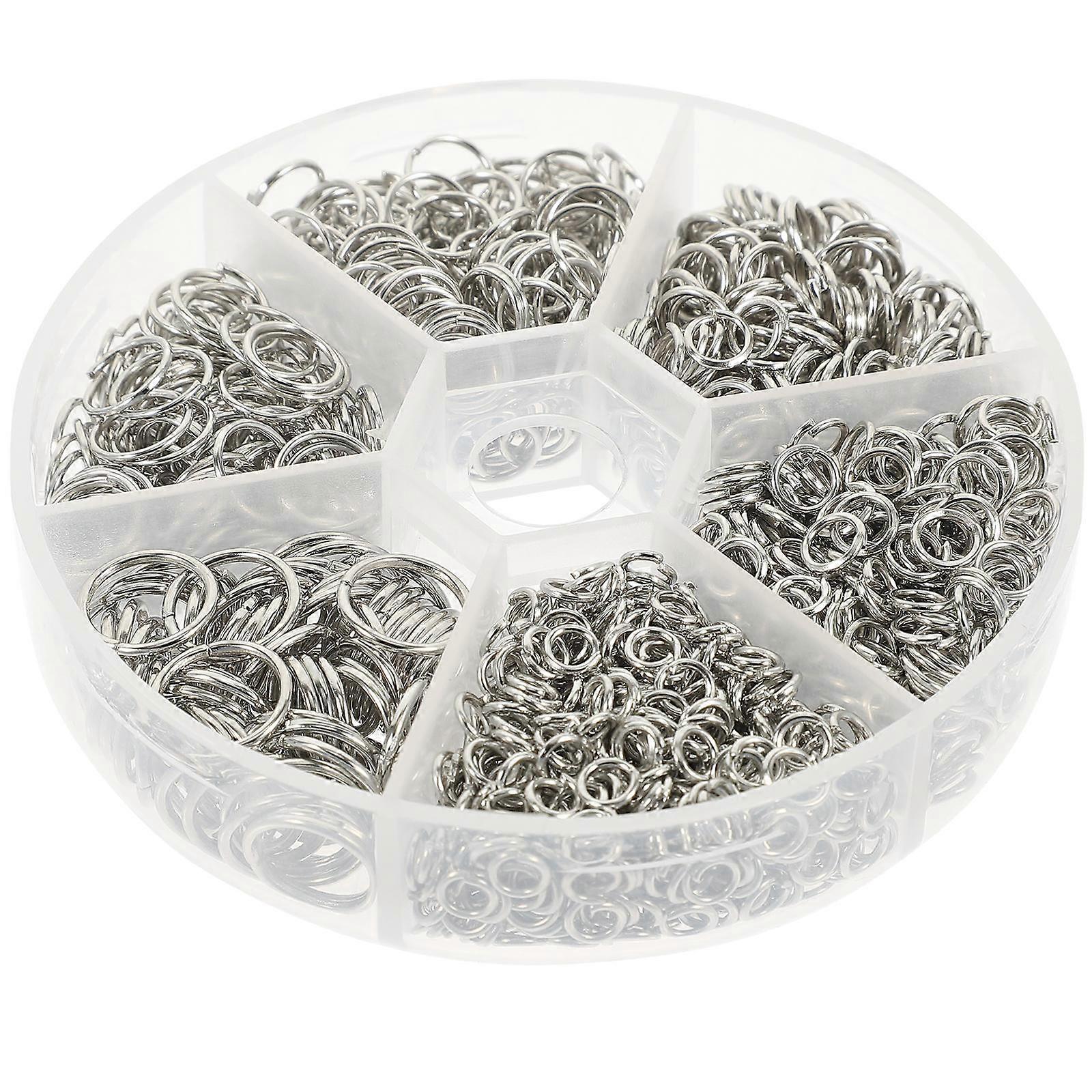 Silver Jump Rings Metal Open Jump Rings for Jewelry Making 4 Boxes