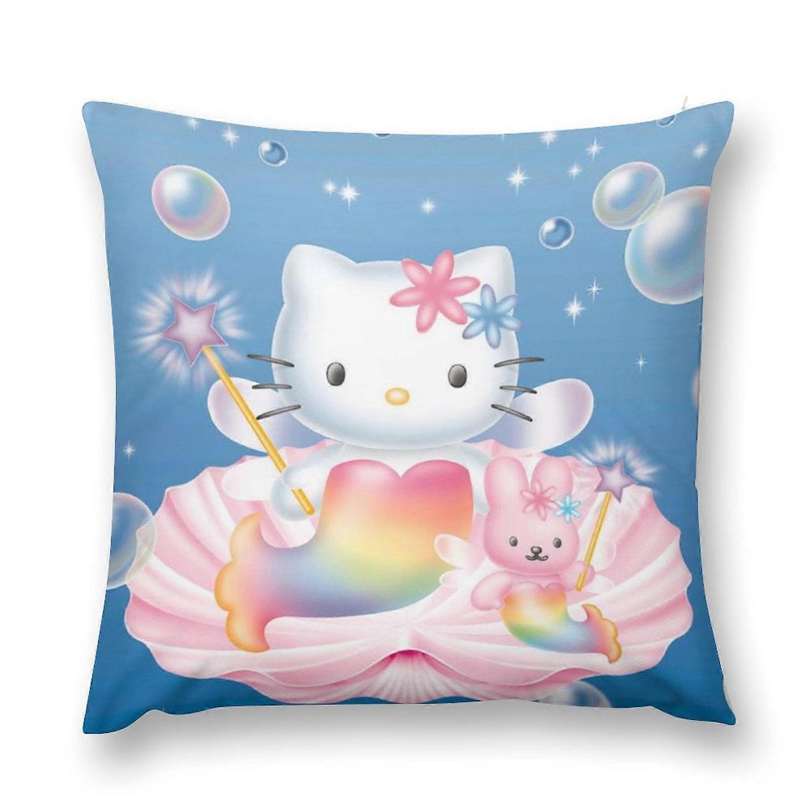 Plush Pillow Case Hello Kitty Square Hold Pillow Cover Bedroom Sofa Cushion Office Pillowcase
