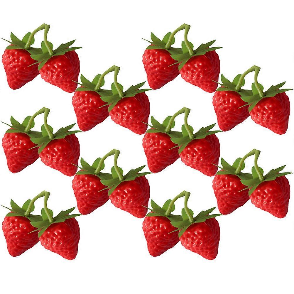 Red Artificial Strawberry Decor Plastic Models for Party Decor 100Pcs