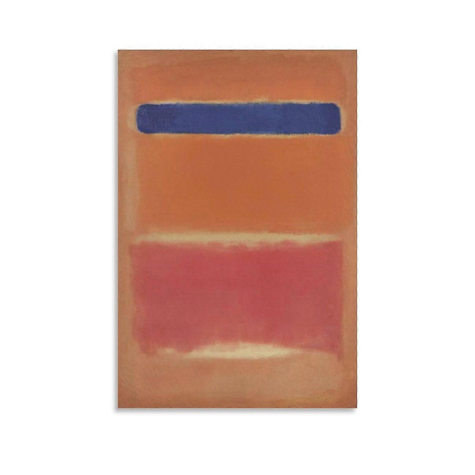 Blue Over Red 1953 by Mark Rothko Canvas Art Print, 24x36 inch, Color Field Painting Wall Decor, Compatible with Frame