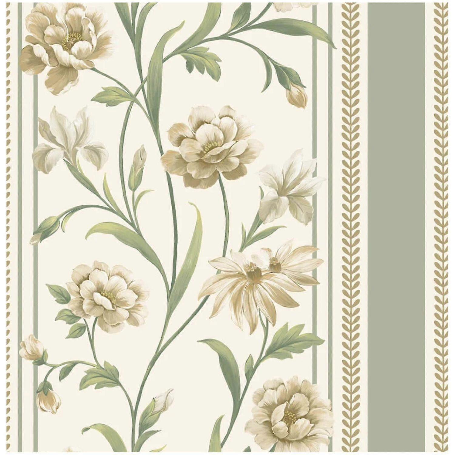 Belgravia Decor Raya Sage Cream Wallpaper